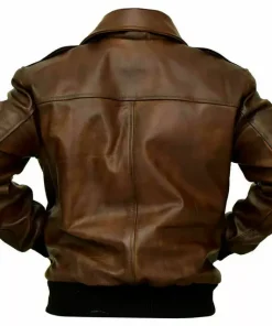 Aviator Real Cowhide Distressed Brown Leather Bomber Flight Vintage Jacket1