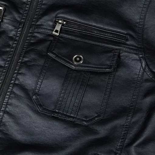 Cafe Racer Retro Men's Real Leather Jacket Motorcycle Biker Black Sheepskin Soft1