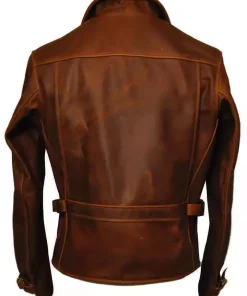 Captain America The First Avengers Distressed Brown Biker Real Leather Jacket1