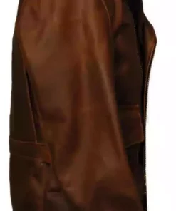 Captain America The First Avengers Distressed Brown Biker Real Leather Jacket2