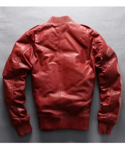 Casual Bomber Avirex Ace of Spades Leather Jacket with Patch2