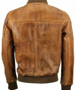 Men Biker Motorcycle Vintage Distressed Brown Bomber Leather Jacket1