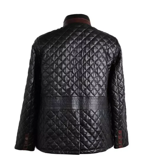 Men Black Luxury Lambskin Leather jacket biker Quilted Coat gift for him Coat1