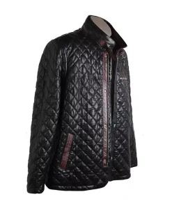 Men Black Luxury Lambskin Leather jacket biker Quilted Coat gift for him Coat2 Copy