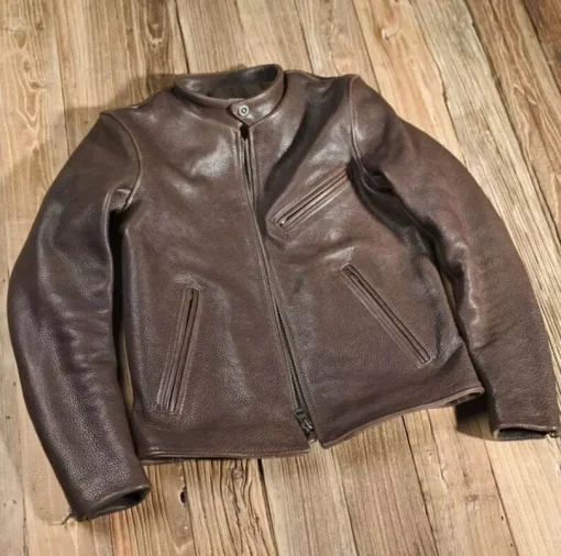 Men’s Black Cowhide Leather Luxury Vintage Distressed Motorcycle Biker Jacket2