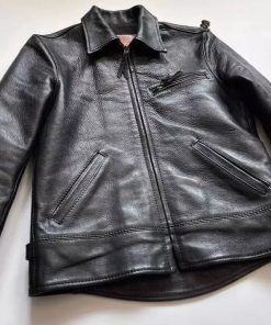 Men’s Black Cowhide Leather Luxury Vintage Trucker Motorcycle Biker Jacket3 Copy