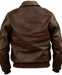 Men's Brown Aviator A 2 Real Distressed Leather Bomber Flight Vintage Jacket1