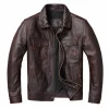 Men's Brown Motorcycle Vintage Style Real Leather Jacket Handmade Coat
