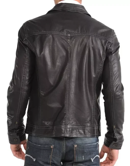 Men's High Glamor Leather Jacket Stylish Motorcycle Biker Coat1