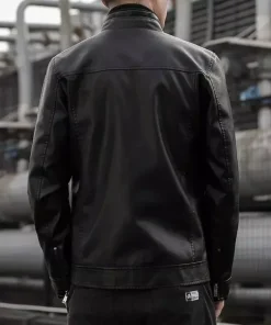 Men’s Leather Biker Jacket – Classic Slim Fit Motorcycle Coat, Durable & Stylish1