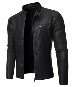 Retro Biker Style Korean Slim Fit Men's Leather Jacket – Trendy Winter & Autumn
