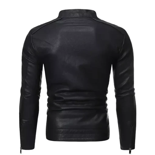 Retro Biker Style Korean Slim Fit Men's Leather Jacket – Trendy Winter & Autumn1