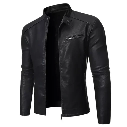 Retro Biker Style Korean Slim Fit Men's Leather Jacket – Trendy Winter & Autumn3