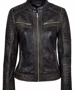 Women's Genuine Lambskin Leather Jacket Black Slim fit Biker Motorcycle Jacket
