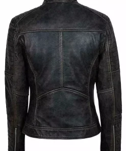 Women's Genuine Lambskin Leather Jacket Black Slim fit Biker Motorcycle Jacket1