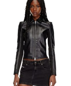 collared short body black genuine leather jacket 937x1405