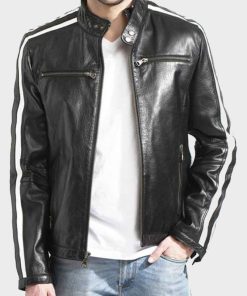 Cafe Racer Mens Black Leather Jacket (1)