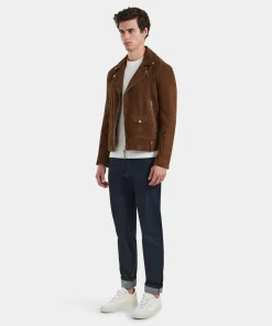 Men Brown Suede Jacket sidepose 1229x1536