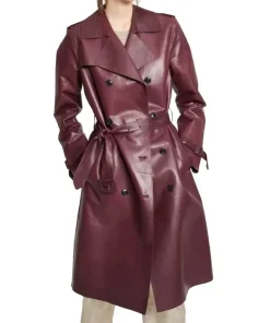burgundy leather trench coat scaled 1