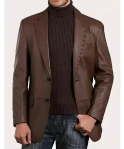 mens classic brown leather blazer 937x937